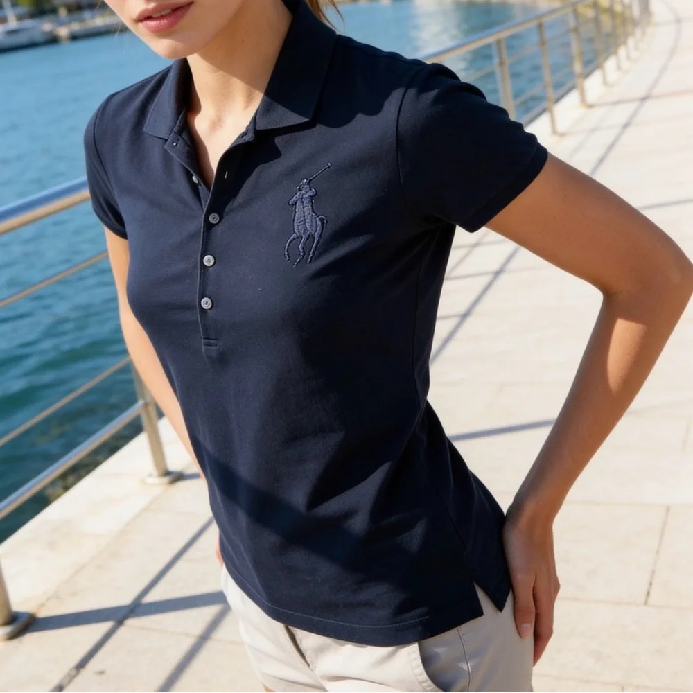 RL Big Pony Black Short Sleeve Top - Picture 3 of 11